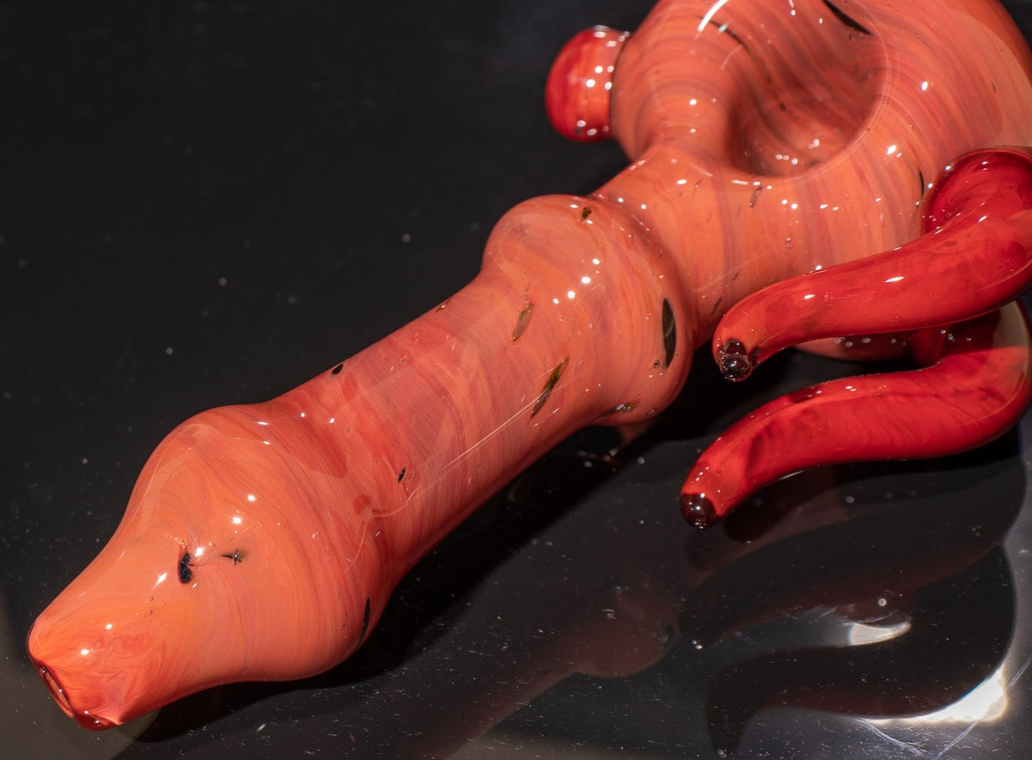 Heady Colored Glass Art | Thick Inside-Out Borosilicate Spoon | Handmade Handblown Glass | Fumed Glass Detail