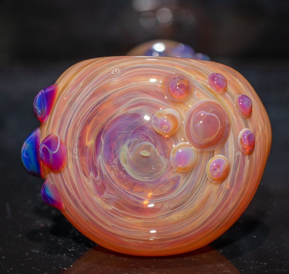 Heady Colored Glass Art | Thick Inside-Out Borosilicate Spoon | Handmade Handblown Glass | Fumed Glass Detail