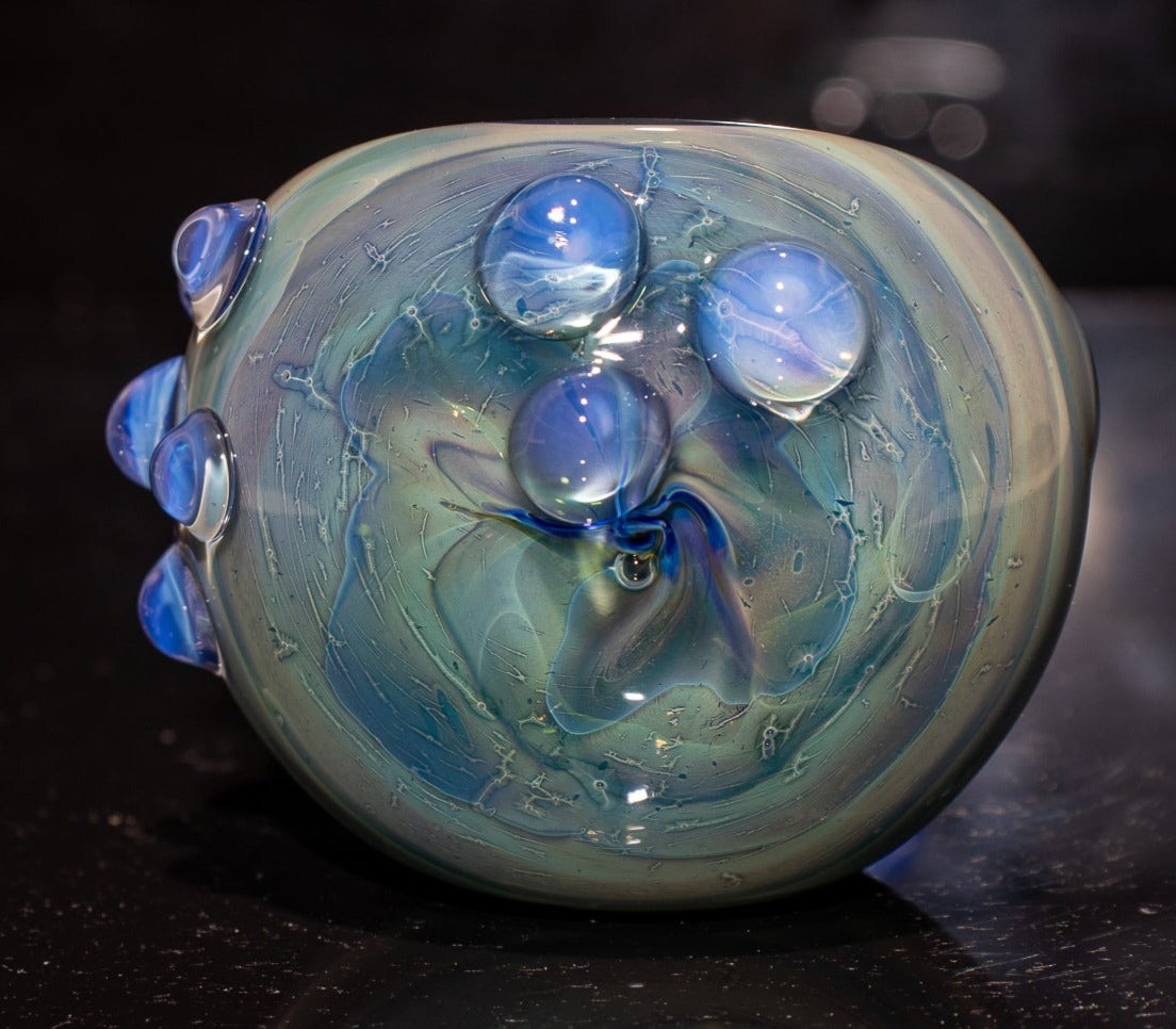 Heady Colored Glass Art | Thick Inside-Out Borosilicate Spoon | Handmade Handblown Glass | Fumed Glass Detail
