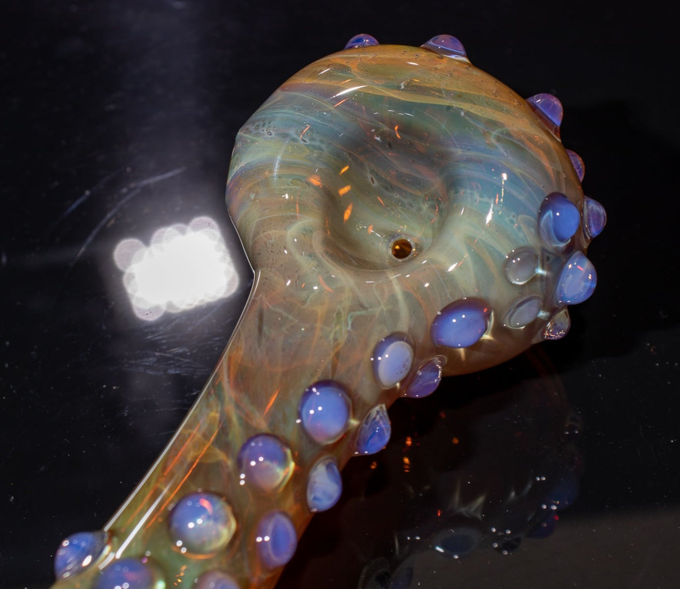 Heady Colored Glass Art | Thick Inside-Out Borosilicate Spoon | Handmade Handblown Glass | Fumed Glass Detail