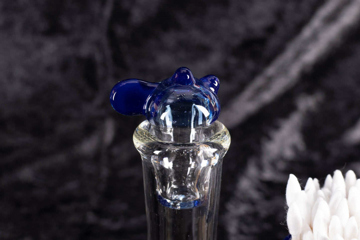 Q-tip Container with Cleaning Bottle | Borosilicate Glass Jar | Heady Glass Jar | Handblown Functional Glass