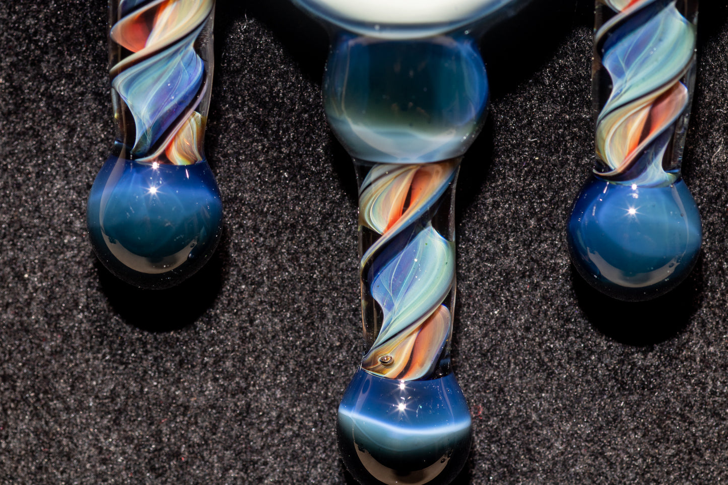 Ankh Eye Of Horus | Sculpted Glass Pendant with Encased Opal | Borosilicate Glass Necklace | Glass Charm Jewelry | Sparkle Necklace |