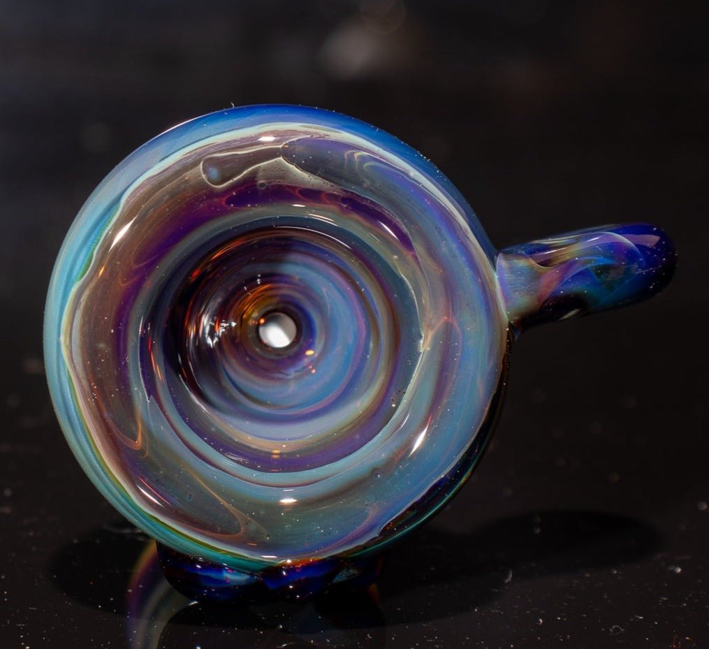 14mm Glass Slide | Silver & Gold Fumed Galaxy | Heady Colored Functional Glass Slide