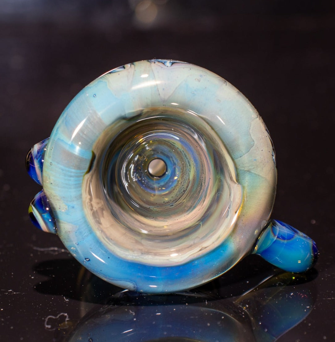 14mm Glass Slide | Silver & Gold Fumed Galaxy | Heady Colored Functional Glass Slide