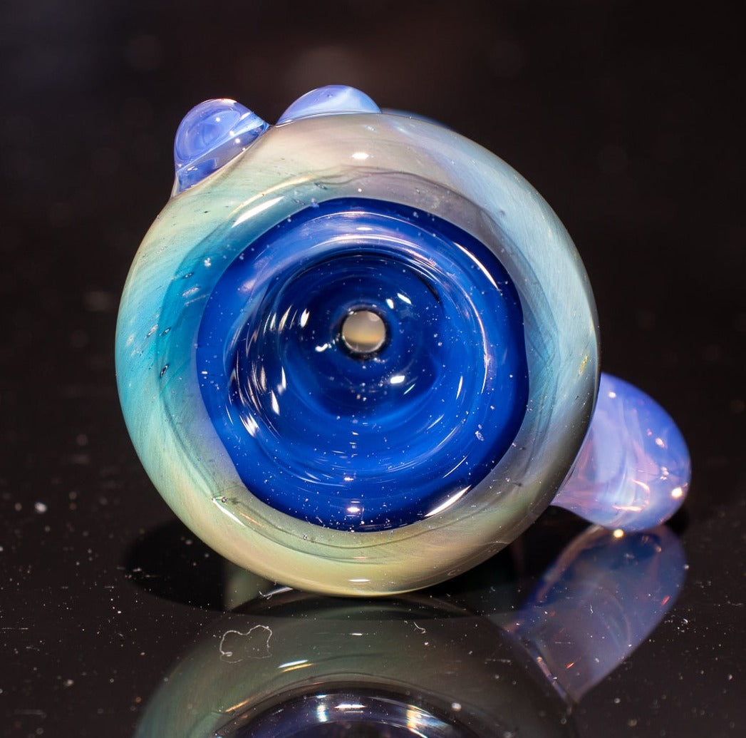 14mm Glass Slide | Silver & Gold Fumed Galaxy | Heady Colored Functional Glass Slide