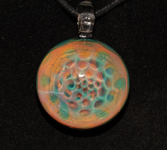 Honeycomb Glass Pendant | Fumed Borosilicate Necklace | Ethereal Heady Glass Jewelry | Cosmic Depth Art