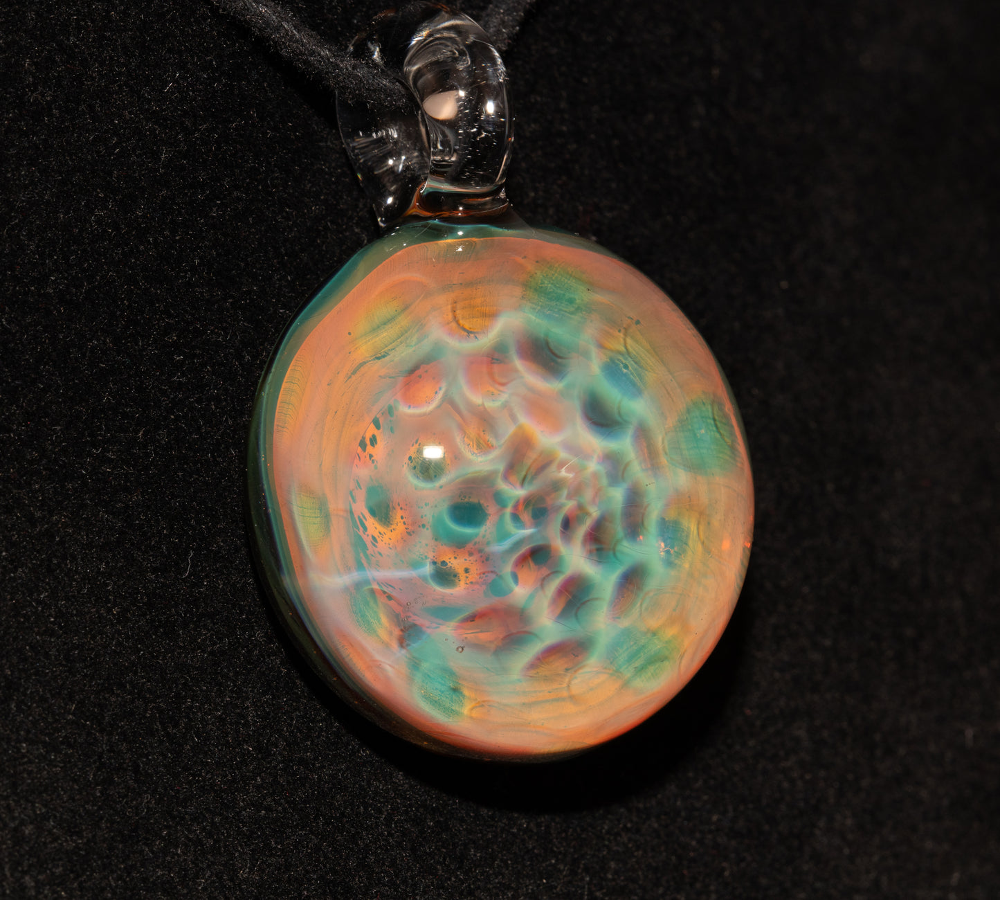 Honeycomb Glass Pendant | Fumed Borosilicate Necklace | Ethereal Heady Glass Jewelry | Cosmic Depth Art