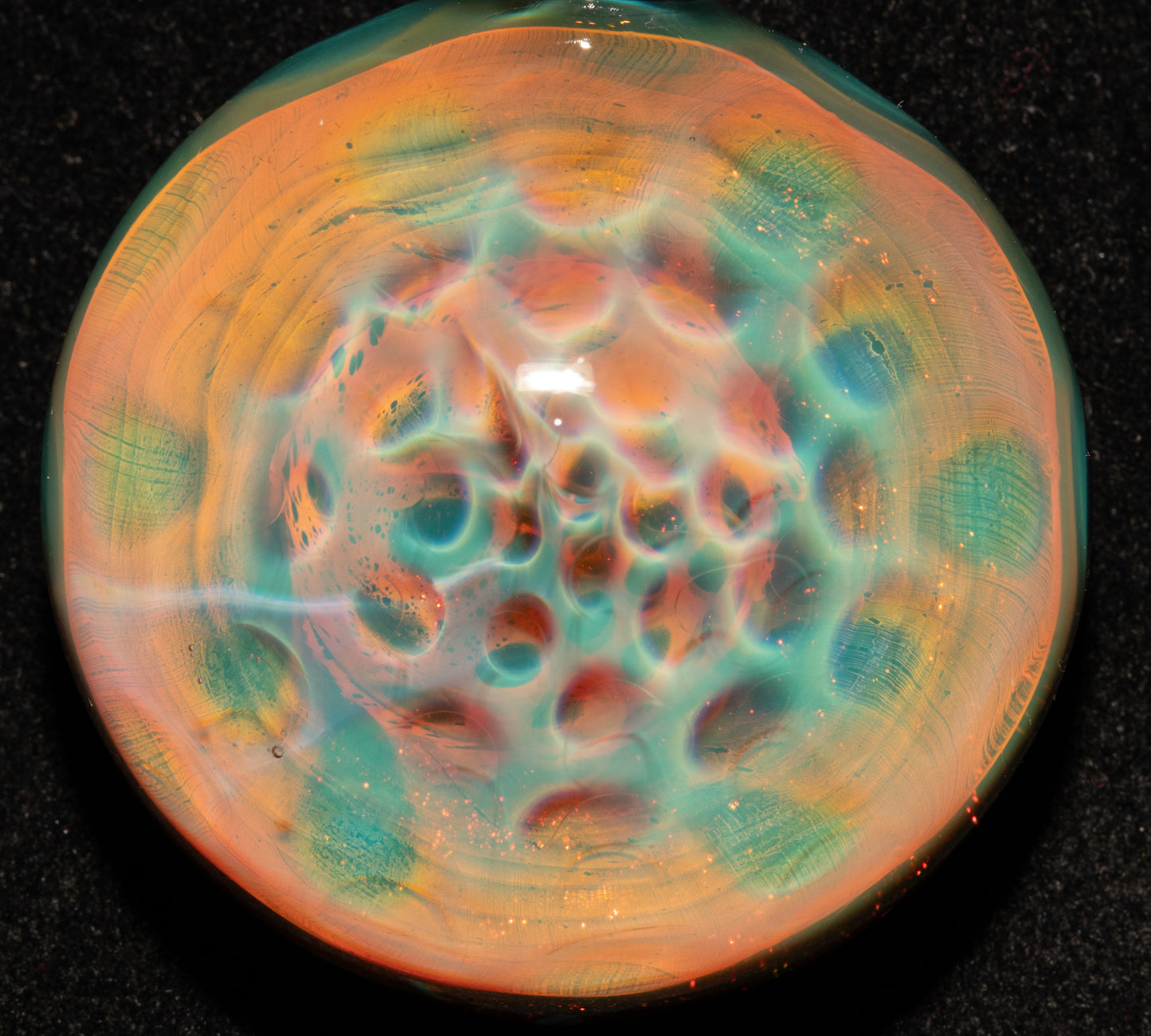 Honeycomb Glass Pendant | Fumed Borosilicate Necklace | Ethereal Heady Glass Jewelry | Cosmic Depth Art