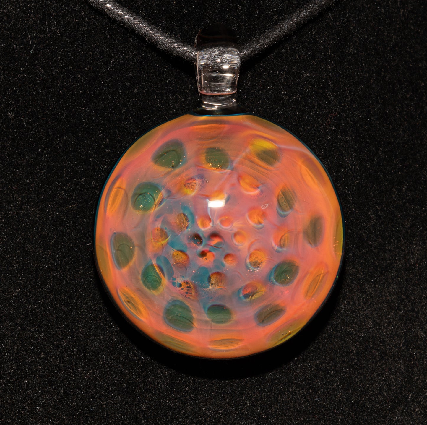 Borosilicate Honeycomb Necklace | Galactic Fumed Pendant | Handcrafted Heady Glass Jewelry | Spacey Art Piece