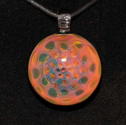 Borosilicate Honeycomb Necklace | Galactic Fumed Pendant | Handcrafted Heady Glass Jewelry | Spacey Art Piece