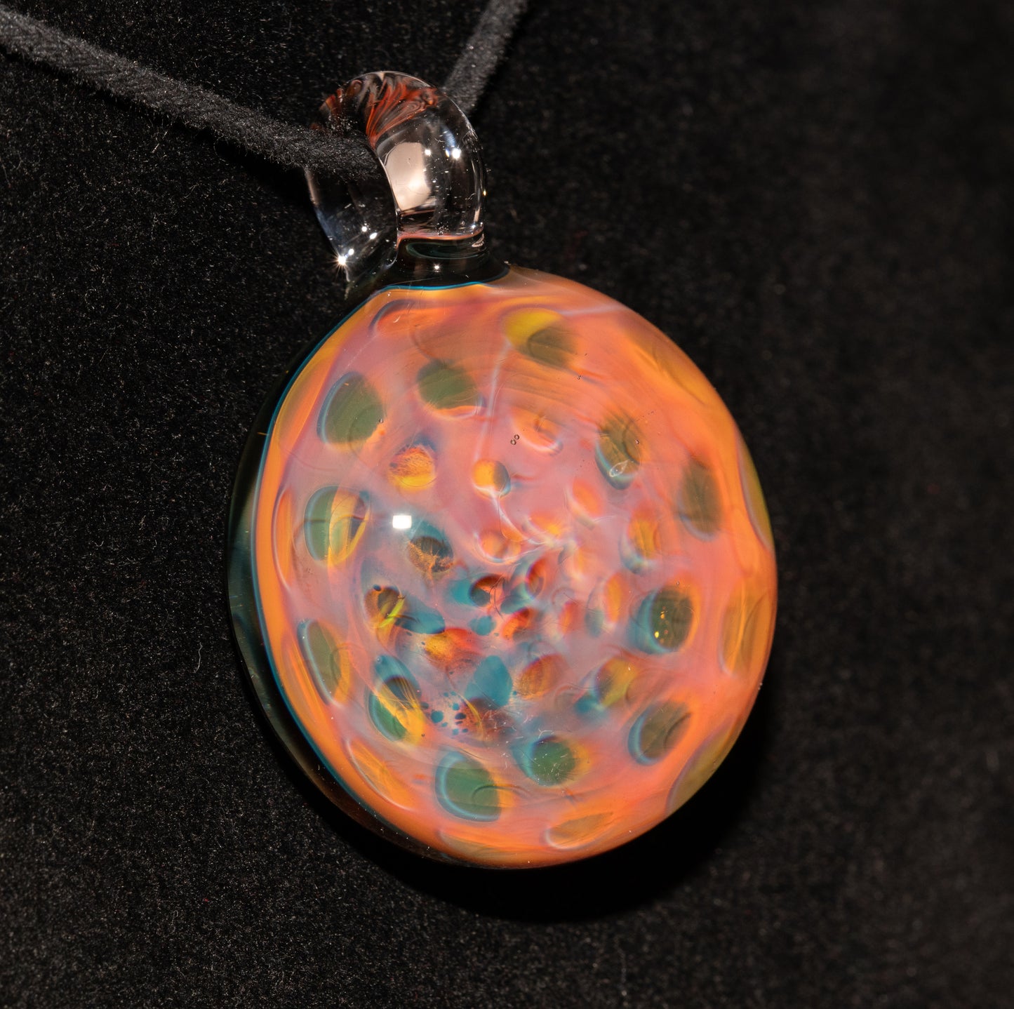 Borosilicate Honeycomb Necklace | Galactic Fumed Pendant | Handcrafted Heady Glass Jewelry | Spacey Art Piece