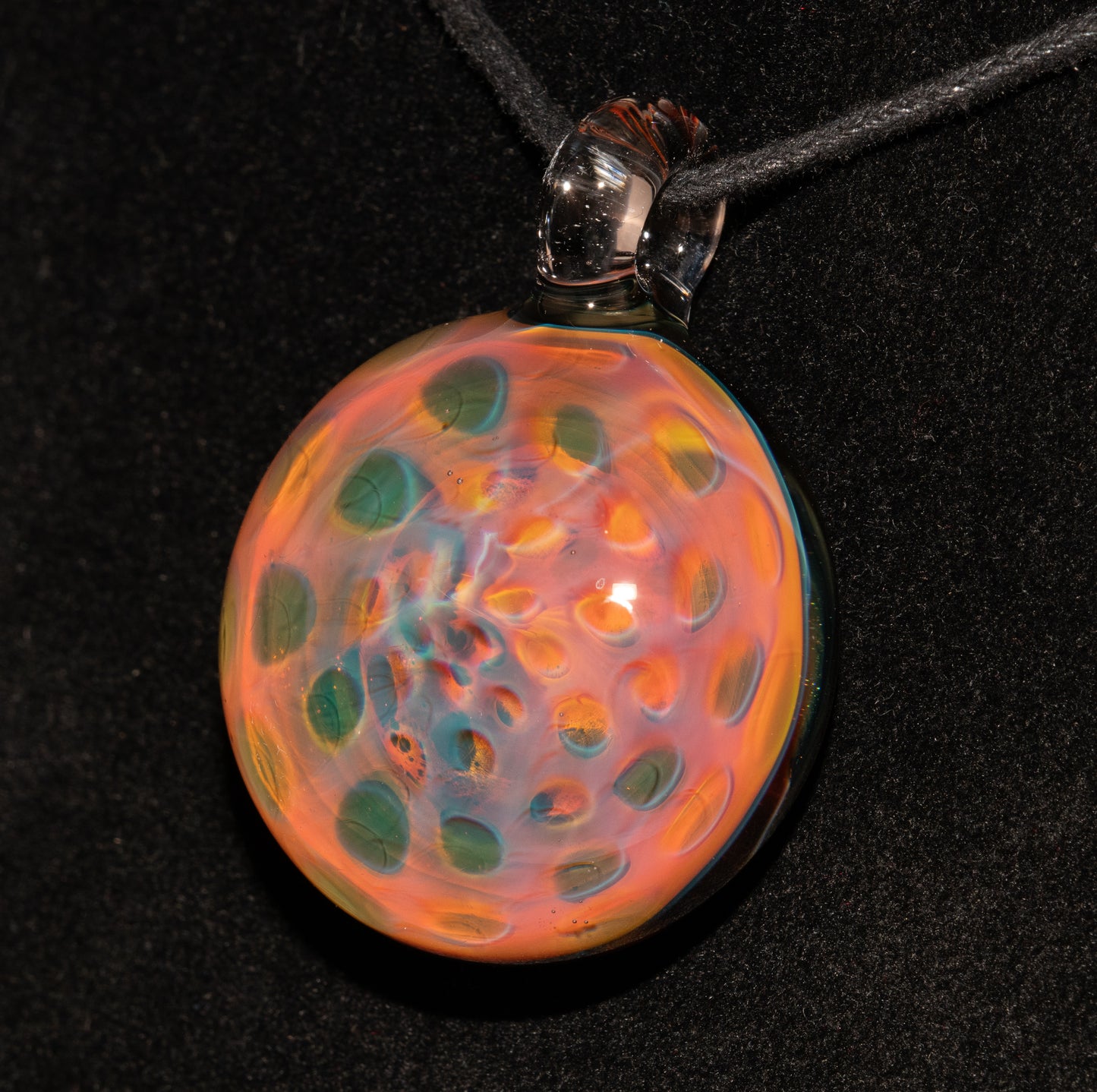 Borosilicate Honeycomb Necklace | Galactic Fumed Pendant | Handcrafted Heady Glass Jewelry | Spacey Art Piece