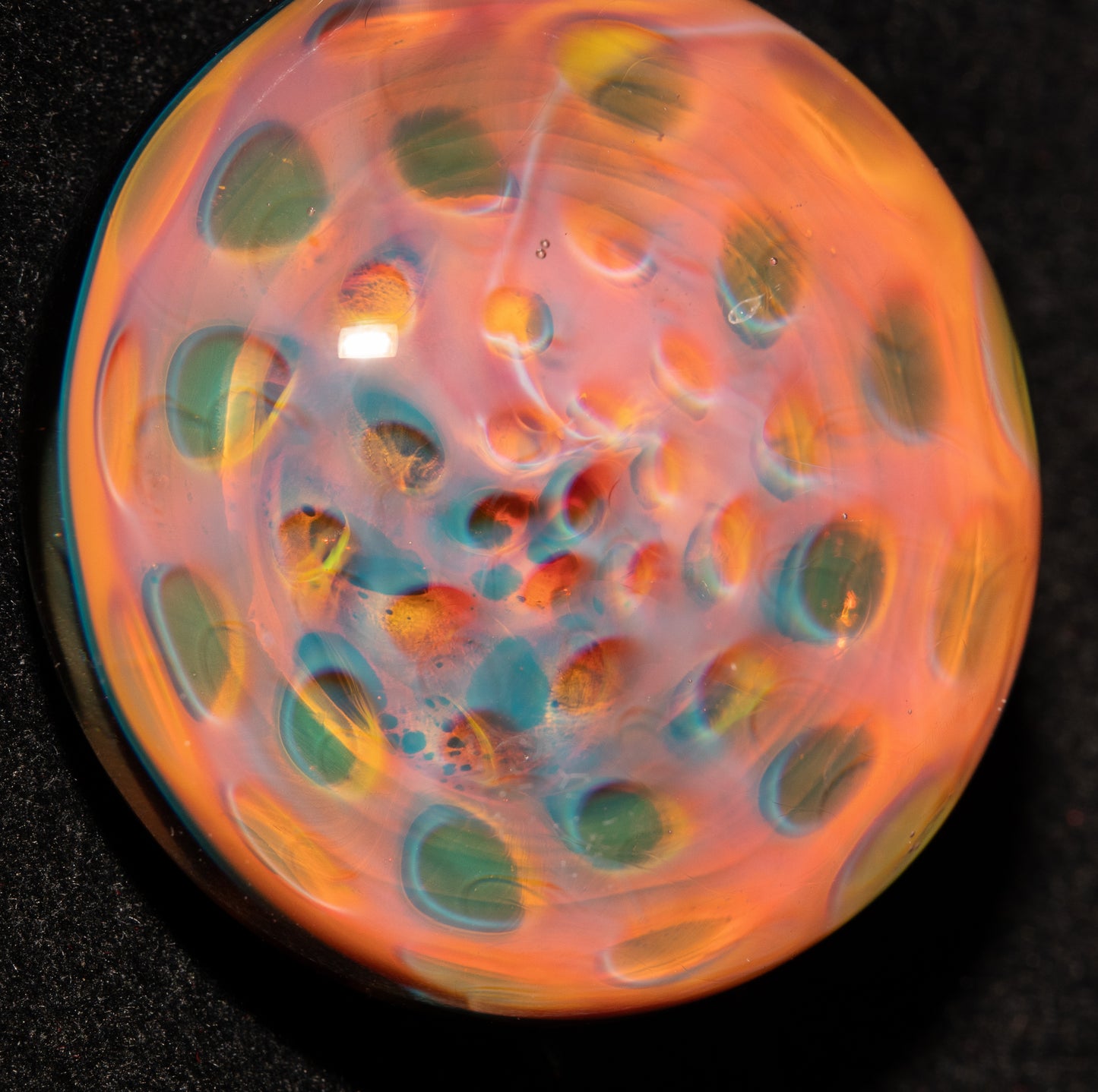 Borosilicate Honeycomb Necklace | Galactic Fumed Pendant | Handcrafted Heady Glass Jewelry | Spacey Art Piece