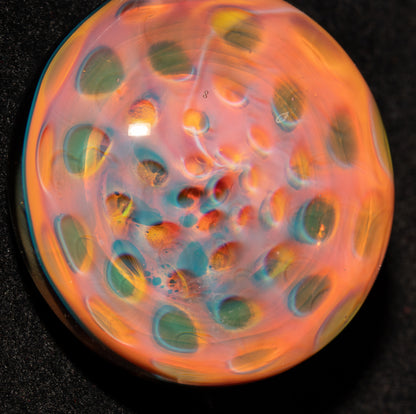 Borosilicate Honeycomb Necklace | Galactic Fumed Pendant | Handcrafted Heady Glass Jewelry | Spacey Art Piece