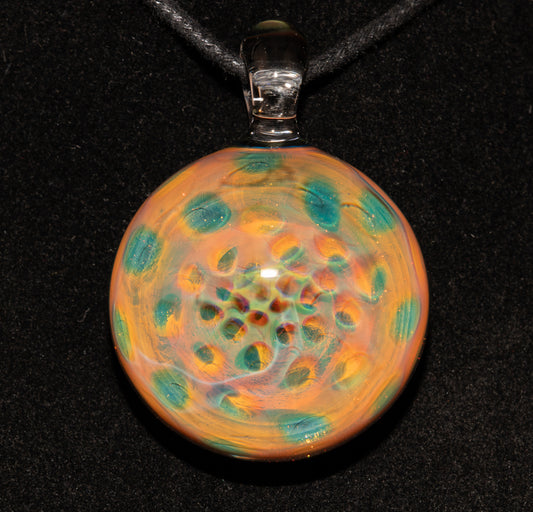 Fumed Honeycomb Pendant | Ethereal Borosilicate Glass Necklace | Heady Art Jewelry | Celestial Depth Design