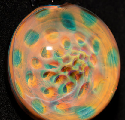 Fumed Honeycomb Pendant | Ethereal Borosilicate Glass Necklace | Heady Art Jewelry | Celestial Depth Design