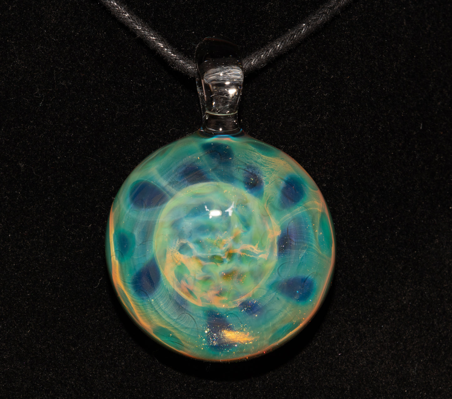 Honeycomb Borosilicate Pendant | Heady Fumed Glass Necklace | Cosmic Artisan Jewelry | Galactic Glow Art