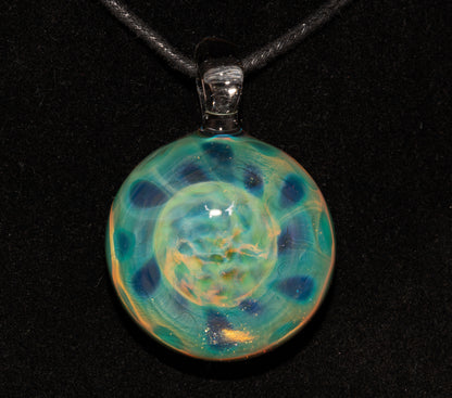 Honeycomb Borosilicate Pendant | Heady Fumed Glass Necklace | Cosmic Artisan Jewelry | Galactic Glow Art