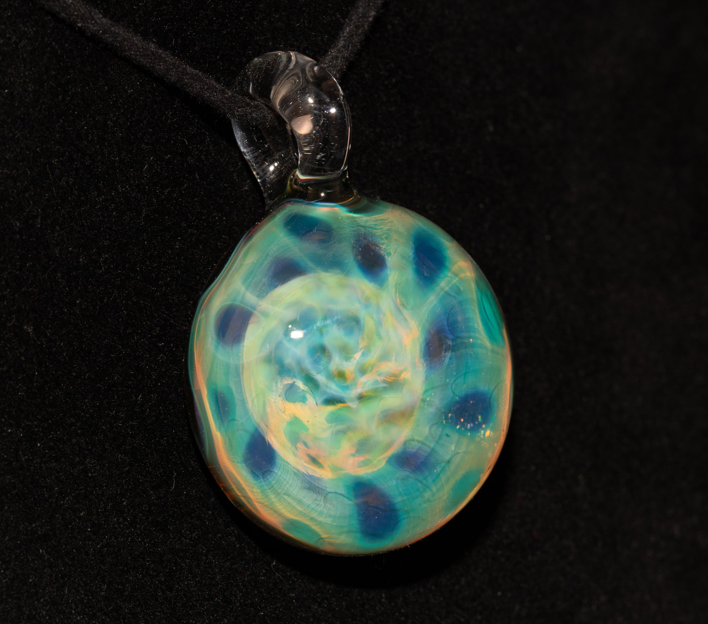 Honeycomb Borosilicate Pendant | Heady Fumed Glass Necklace | Cosmic Artisan Jewelry | Galactic Glow Art