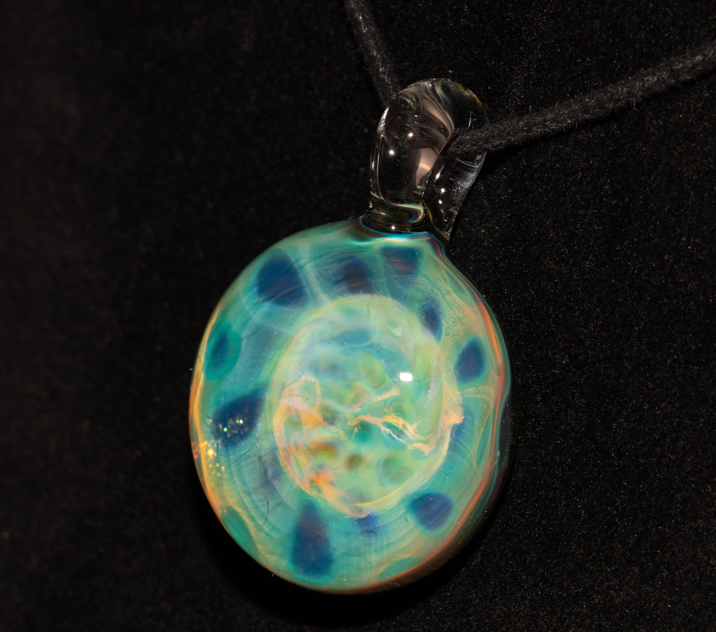 Honeycomb Borosilicate Pendant | Heady Fumed Glass Necklace | Cosmic Artisan Jewelry | Galactic Glow Art
