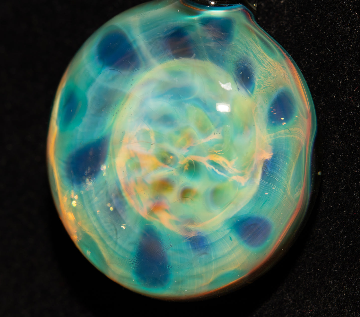 Honeycomb Borosilicate Pendant | Heady Fumed Glass Necklace | Cosmic Artisan Jewelry | Galactic Glow Art