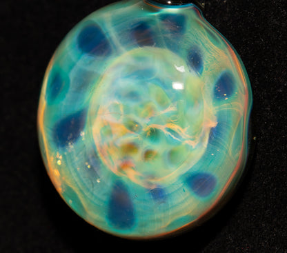 Honeycomb Borosilicate Pendant | Heady Fumed Glass Necklace | Cosmic Artisan Jewelry | Galactic Glow Art