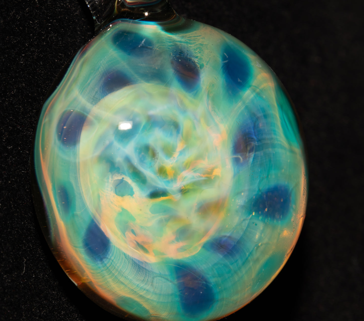 Honeycomb Borosilicate Pendant | Heady Fumed Glass Necklace | Cosmic Artisan Jewelry | Galactic Glow Art