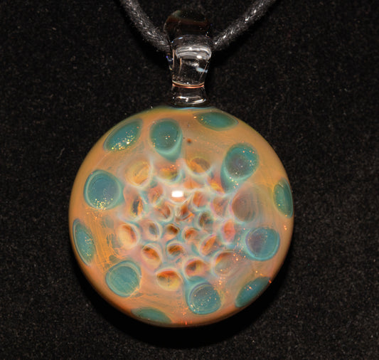 Honeycomb Glass Necklace | Borosilicate Fumed Pendant | Handcrafted Heady Jewelry | Cosmic Art with Depth