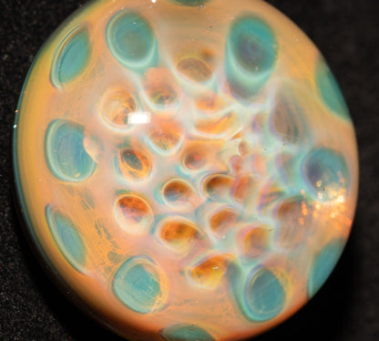 Honeycomb Glass Necklace | Borosilicate Fumed Pendant | Handcrafted Heady Jewelry | Cosmic Art with Depth