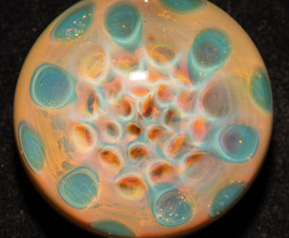 Honeycomb Glass Necklace | Borosilicate Fumed Pendant | Handcrafted Heady Jewelry | Cosmic Art with Depth