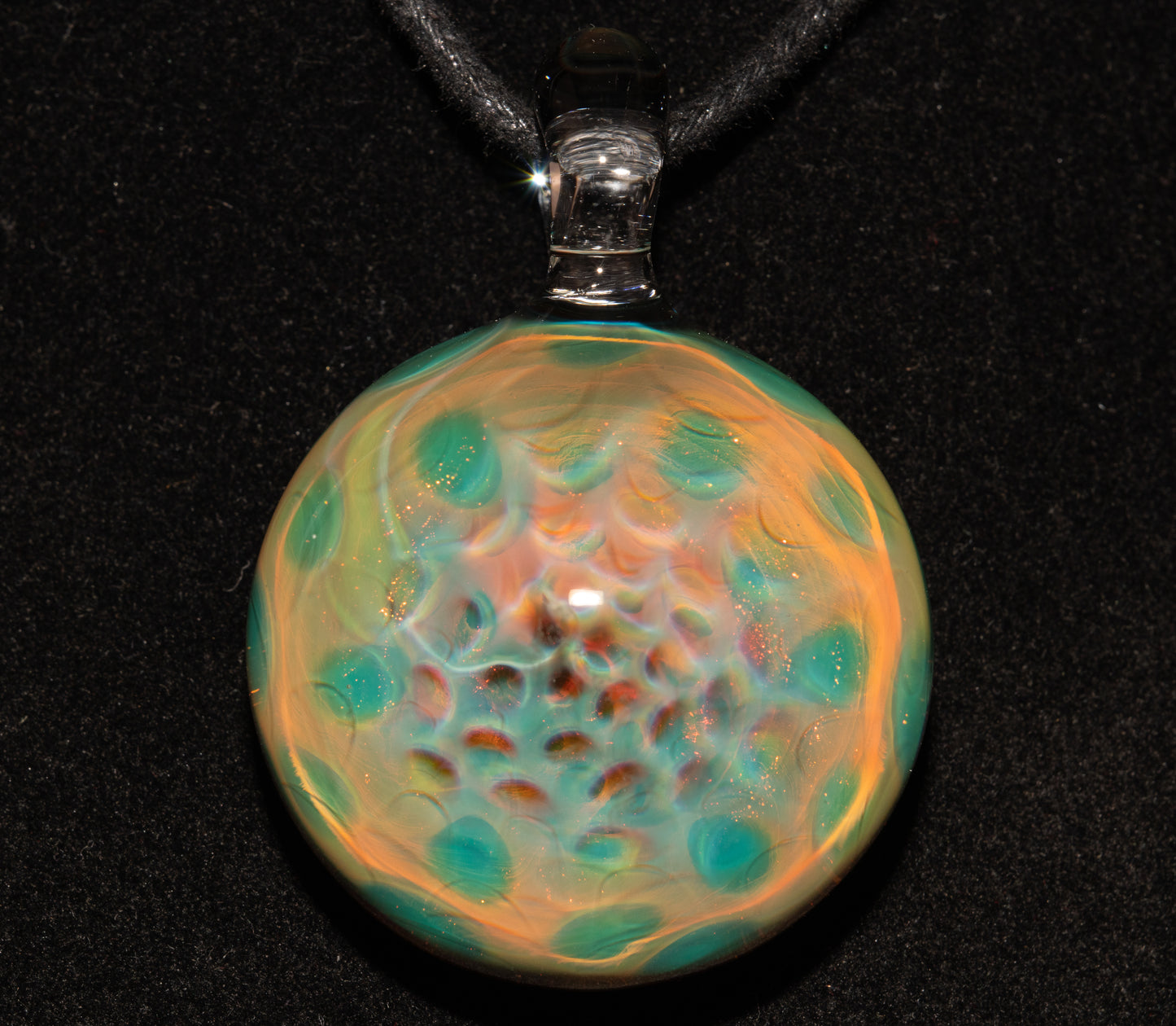 Borosilicate Honeycomb Pendant | Handblown Heady Glass Necklace | Fumed Galactic Jewelry | Deep Space Art