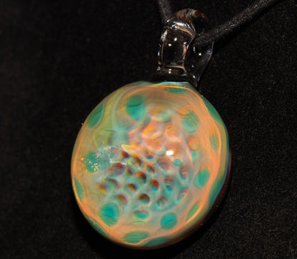 Borosilicate Honeycomb Pendant | Handblown Heady Glass Necklace | Fumed Galactic Jewelry | Deep Space Art