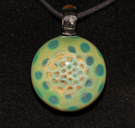 Honeycomb Glass Jewelry | Ethereal Fumed Pendant | Borosilicate Heady Necklace | Cosmic Depth Glass Art