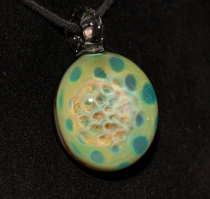 Honeycomb Glass Jewelry | Ethereal Fumed Pendant | Borosilicate Heady Necklace | Cosmic Depth Glass Art