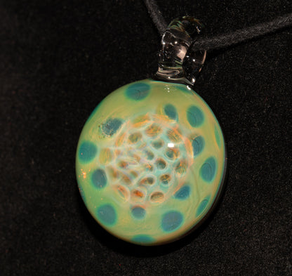 Honeycomb Glass Jewelry | Ethereal Fumed Pendant | Borosilicate Heady Necklace | Cosmic Depth Glass Art