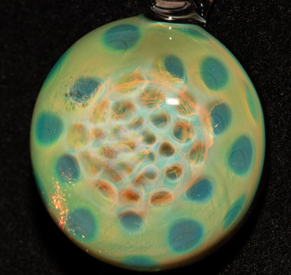 Honeycomb Glass Jewelry | Ethereal Fumed Pendant | Borosilicate Heady Necklace | Cosmic Depth Glass Art