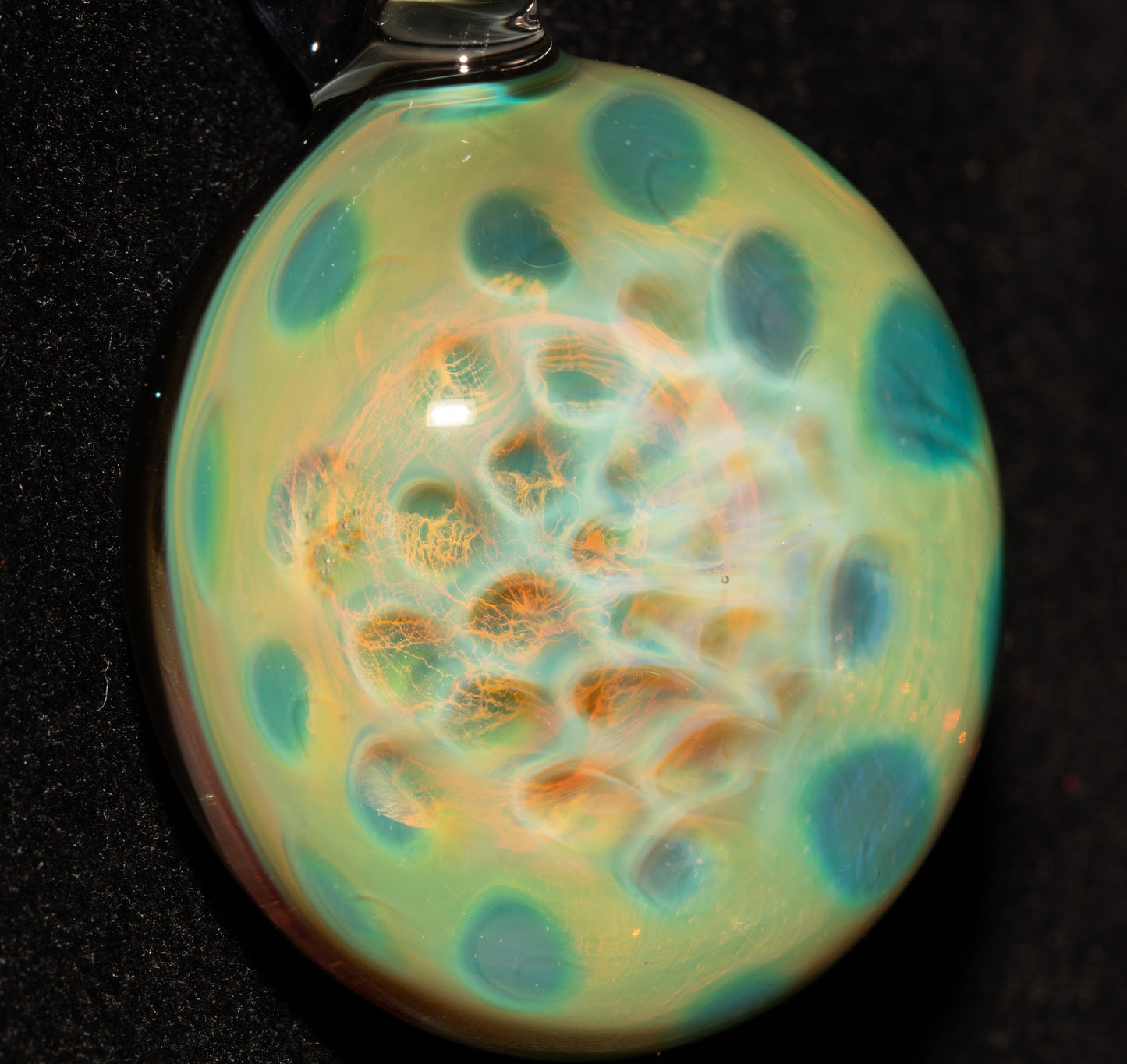 Honeycomb Glass Jewelry | Ethereal Fumed Pendant | Borosilicate Heady Necklace | Cosmic Depth Glass Art