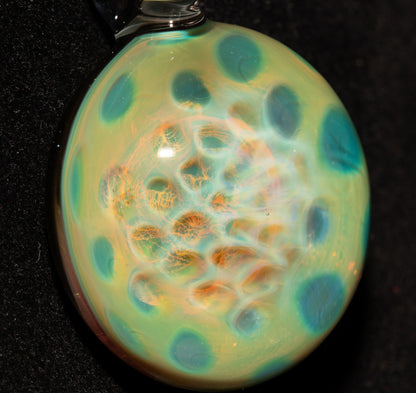 Honeycomb Glass Jewelry | Ethereal Fumed Pendant | Borosilicate Heady Necklace | Cosmic Depth Glass Art