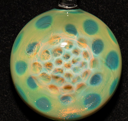 Honeycomb Glass Jewelry | Ethereal Fumed Pendant | Borosilicate Heady Necklace | Cosmic Depth Glass Art