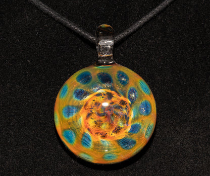 Fumed Borosilicate Honeycomb Necklace | Heady Glass Pendant | Galactic Artisan Jewelry | Ethereal Depth Design