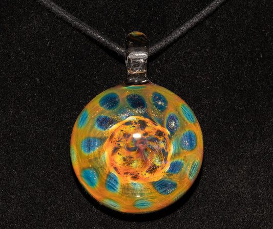 Fumed Borosilicate Honeycomb Necklace | Heady Glass Pendant | Galactic Artisan Jewelry | Ethereal Depth Design