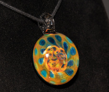 Fumed Borosilicate Honeycomb Necklace | Heady Glass Pendant | Galactic Artisan Jewelry | Ethereal Depth Design