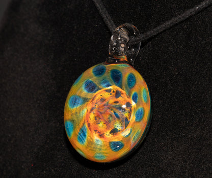 Fumed Borosilicate Honeycomb Necklace | Heady Glass Pendant | Galactic Artisan Jewelry | Ethereal Depth Design