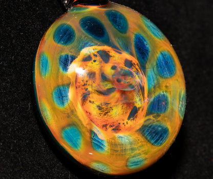 Fumed Borosilicate Honeycomb Necklace | Heady Glass Pendant | Galactic Artisan Jewelry | Ethereal Depth Design