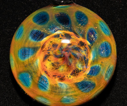 Fumed Borosilicate Honeycomb Necklace | Heady Glass Pendant | Galactic Artisan Jewelry | Ethereal Depth Design