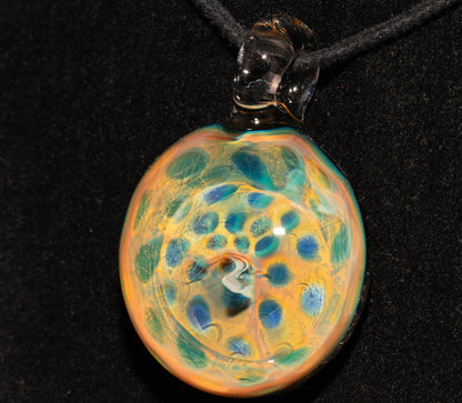 Honeycomb Pendant | Borosilicate Fumed Glass Necklace | Galactic Heady Jewelry | Cosmic Depth Artistry