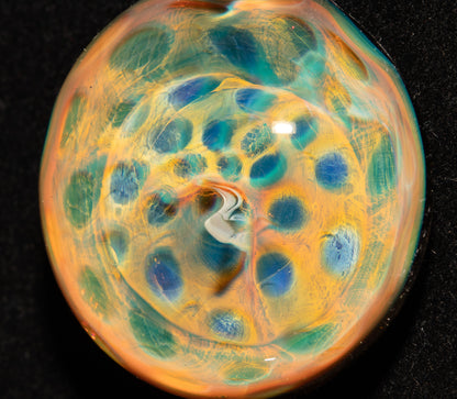 Honeycomb Pendant | Borosilicate Fumed Glass Necklace | Galactic Heady Jewelry | Cosmic Depth Artistry