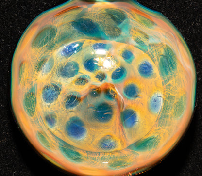 Honeycomb Pendant | Borosilicate Fumed Glass Necklace | Galactic Heady Jewelry | Cosmic Depth Artistry