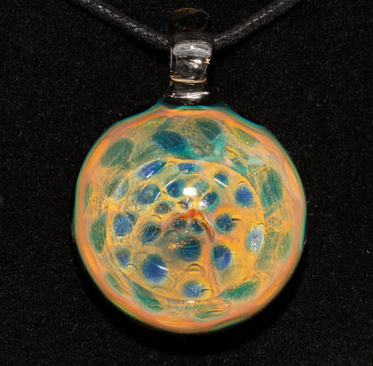 Honeycomb Pendant | Borosilicate Fumed Glass Necklace | Galactic Heady Jewelry | Cosmic Depth Artistry