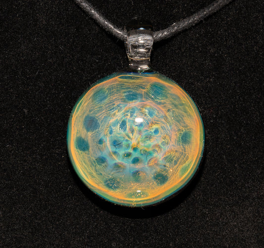 Borosilicate Honeycomb Glass Necklace | Cosmic Fumed Pendant | Ethereal Heady Jewelry | Galactic Art Design